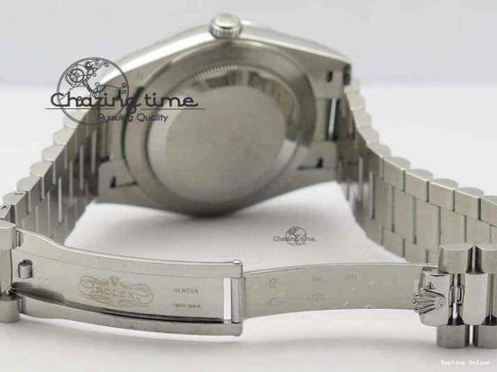 0112 DayDate 40mm BP-Maker 228206 SS Ice Blue Stick Dial (Smooth Bezel) On SS Bracelet ETA FreshLook 3913